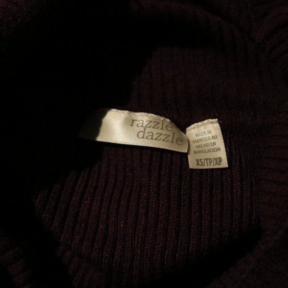 Purple Ribbed off the shoulder shirt size XS - Picture 4 of 6